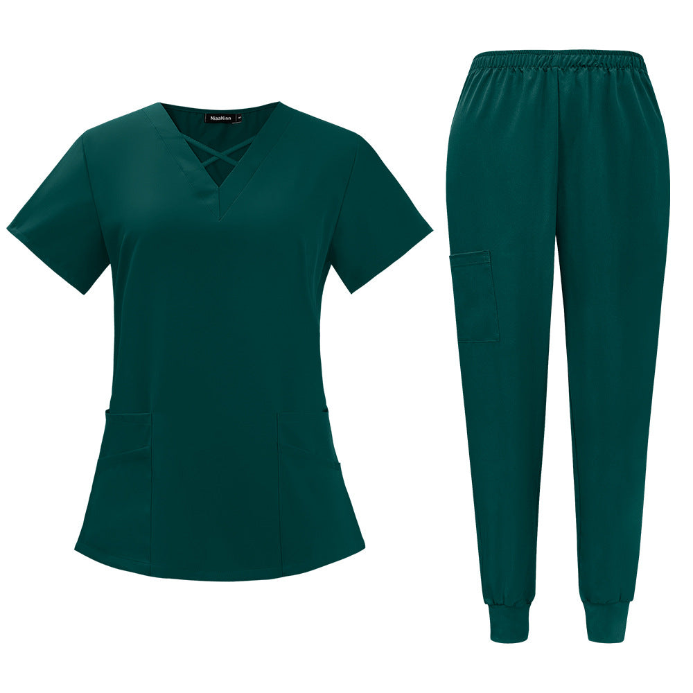 Comfortable And Breathable Two-piece Scrub Set