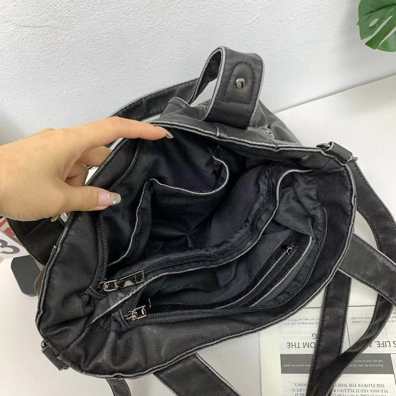 Ladies Fashion Washed Old Tote Bag