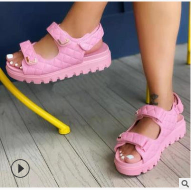 Women's Metal Small Fragrance Sandals With Velcro
