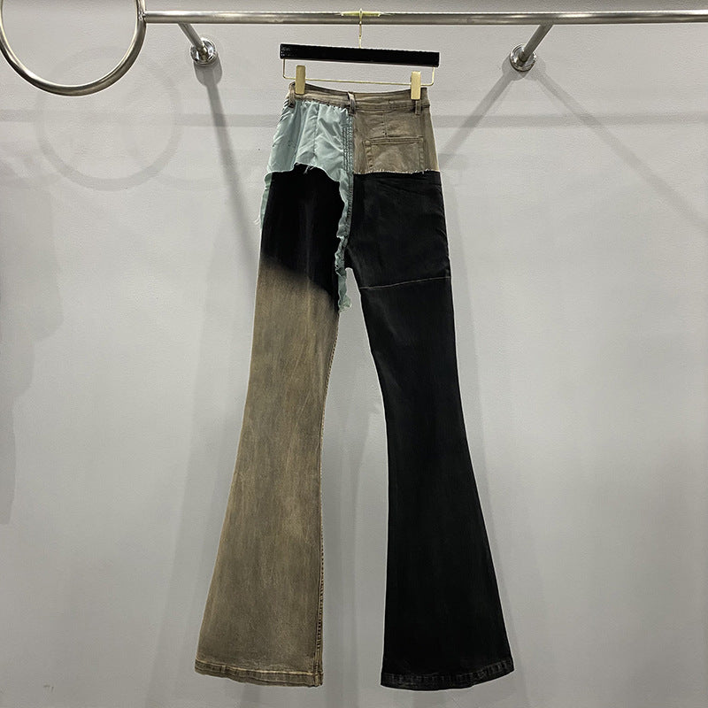 Men's And Women's Patchwork Coated Personalized Jeans