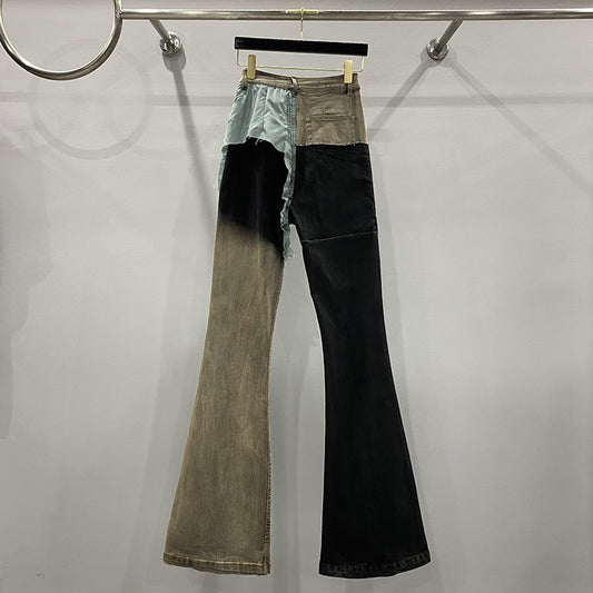 Men's And Women's Patchwork Coated Personalized Jeans