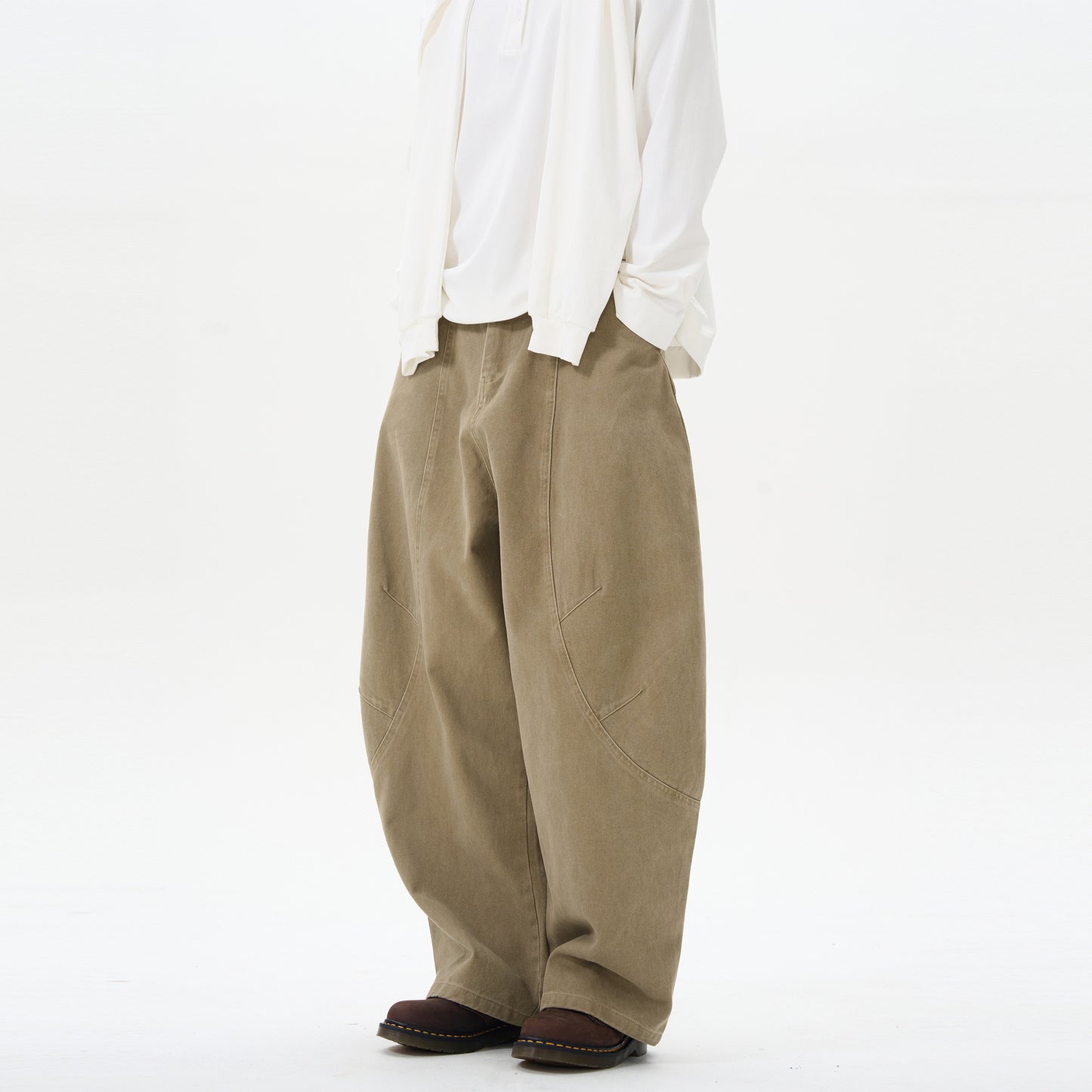 Green Brown Loose Matchet Pants Men And Women