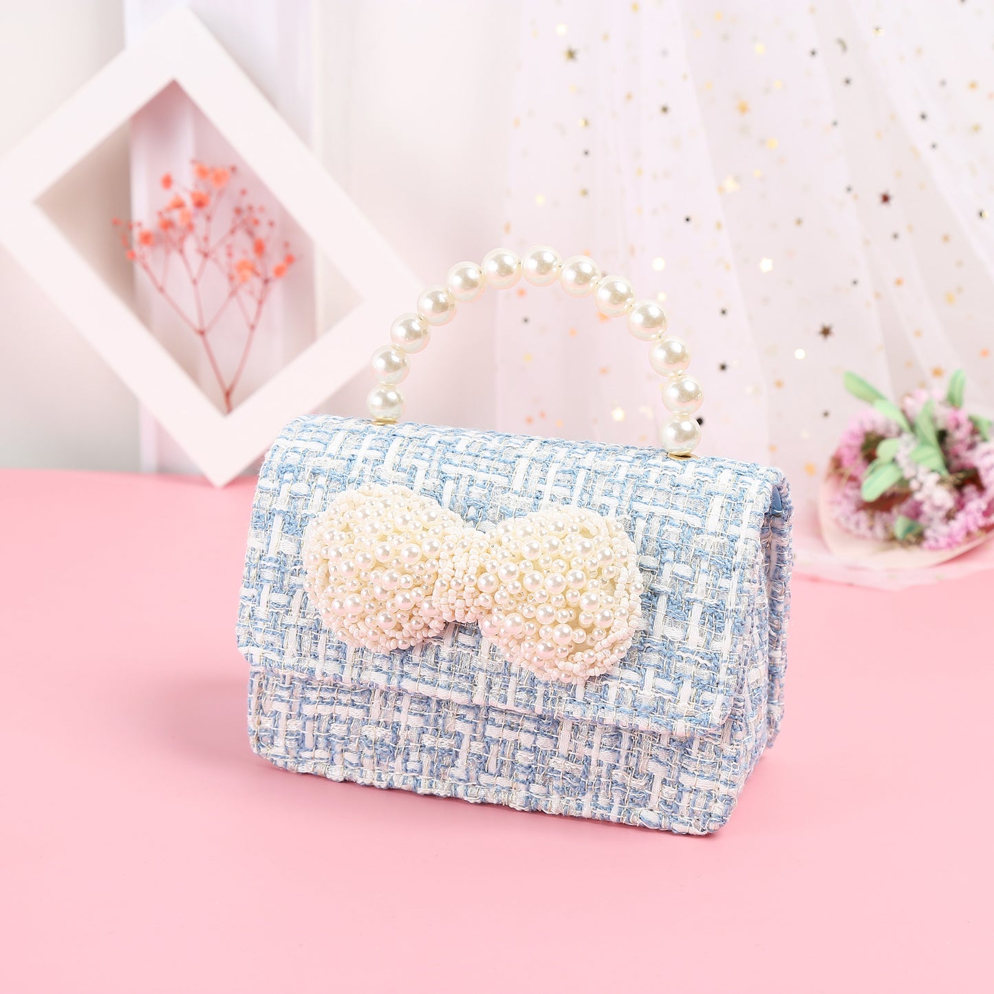 Pearl Bow Trendy Fashion Portable Messenger Dual Purpose