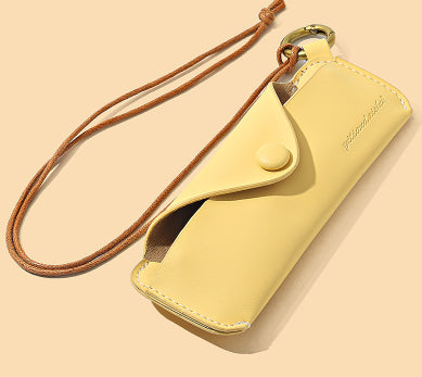 Soft Leather Bag Portable Storage Myopia Glasses