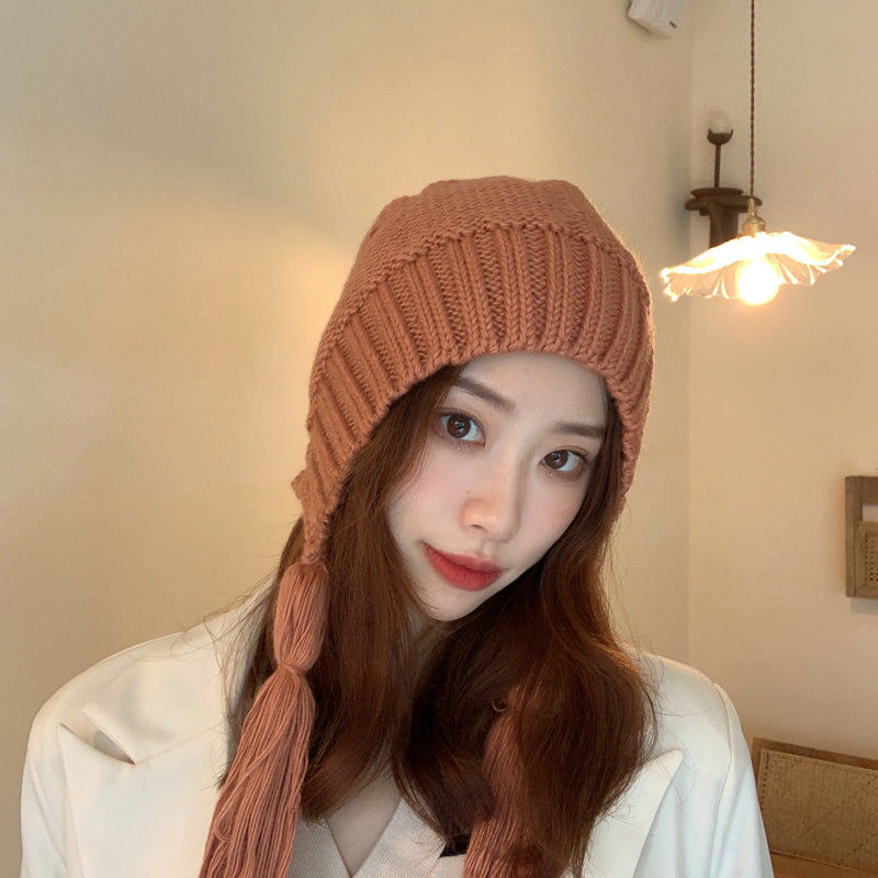 Hand Knitted Personality Cute Tassel Wool Hat