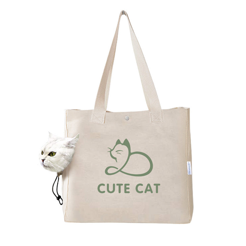 Pet Portable Outing Canvas Print Handbag