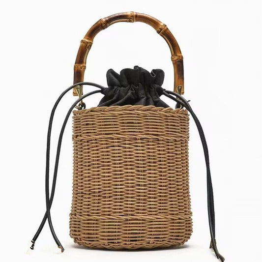 Women's Fashion Simple Rattan Single Shoulder Crossbody Bag