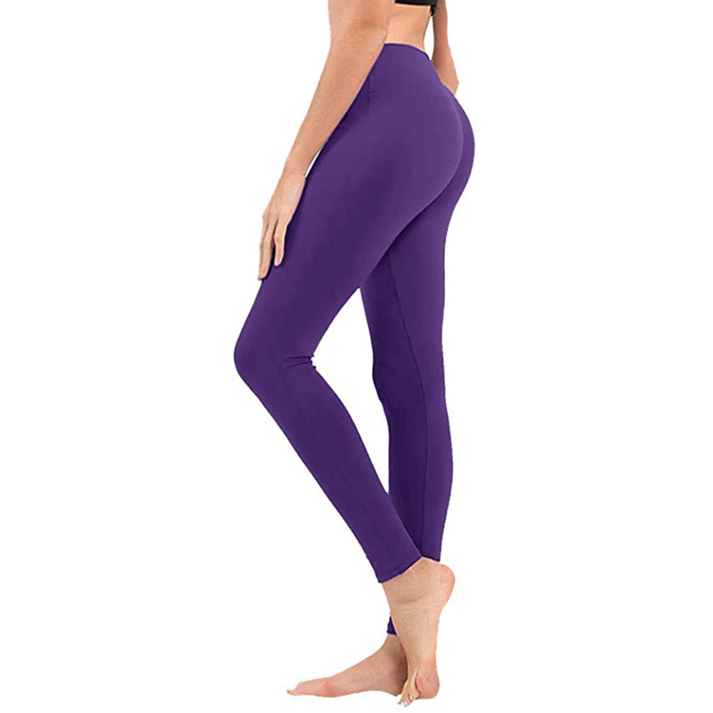 Solid Color High Waist Cropped Leggings