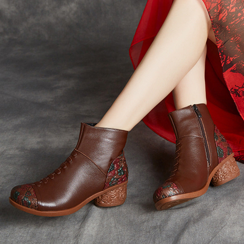 Genuine Leather Mother Cotton Shoes Plus Velvet
