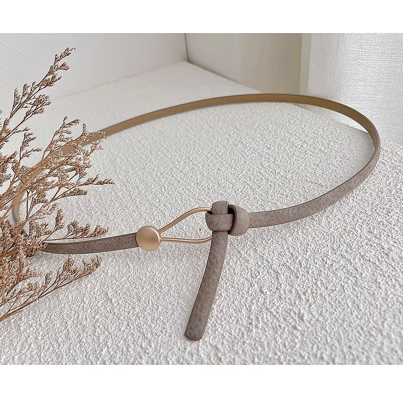 Pigskin Thin Belt Non-porous Suit Dress Decoration