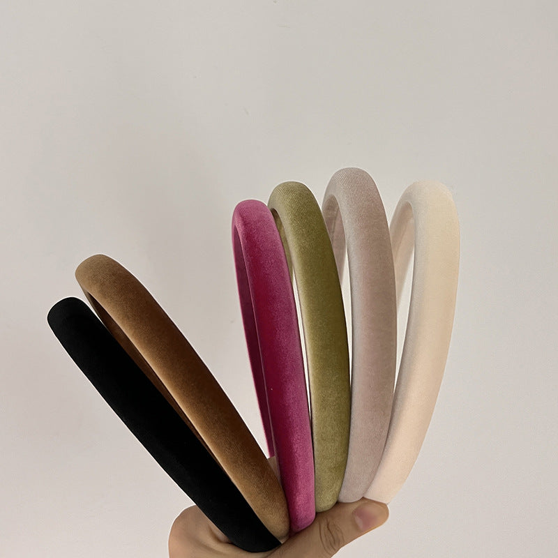Headband High-grade Velvet Increased Skull Top Retro Thin Edges
