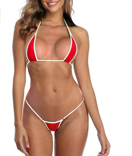 Womens Mini Sheer Three-Piece Bikini Set