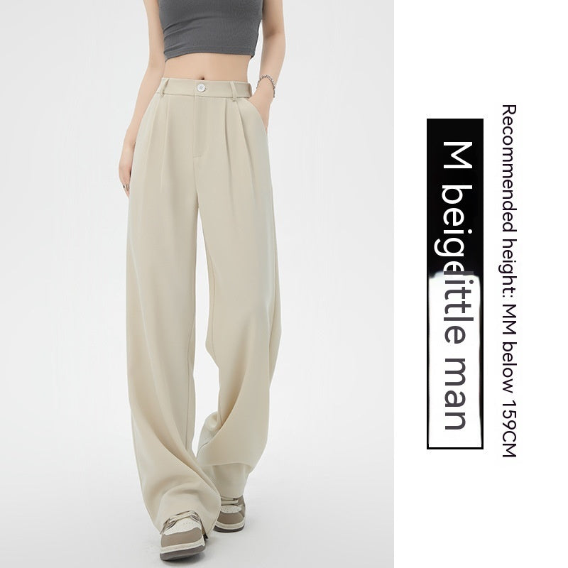 Women's Fashion Simple High Waist Loose Drooping Slimming And Straight Casual Suit Pants