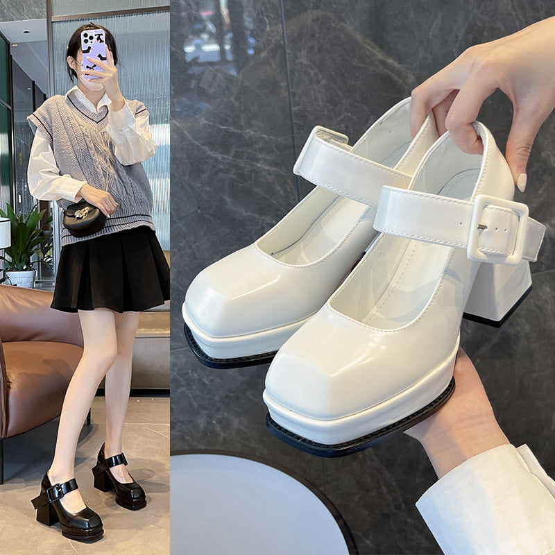 Women's Fashion Thick High Heel Mary Jane Shoes