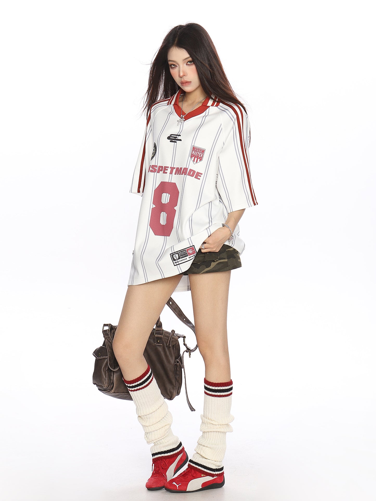 Sports Style Jersey Short-sleeved Casual Top Trendy Women