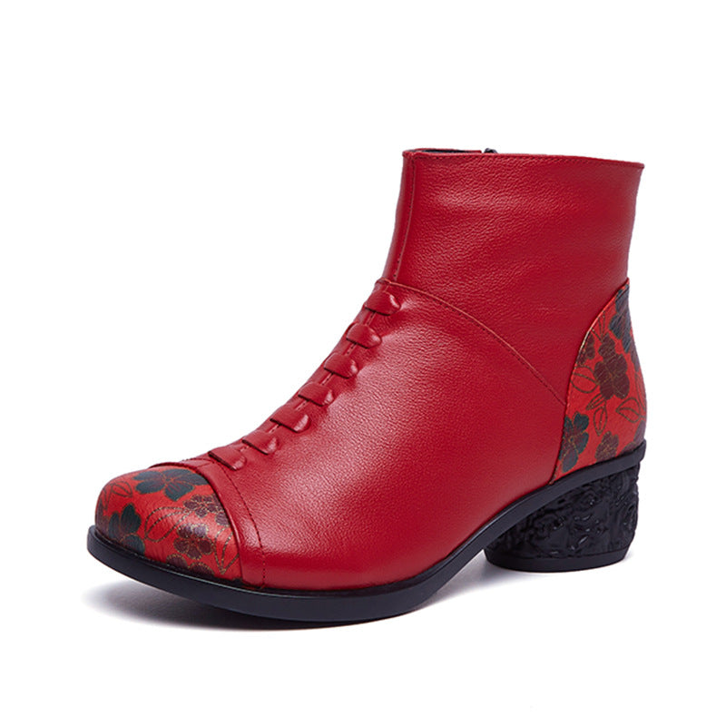 Genuine Leather Mother Cotton Shoes Plus Velvet