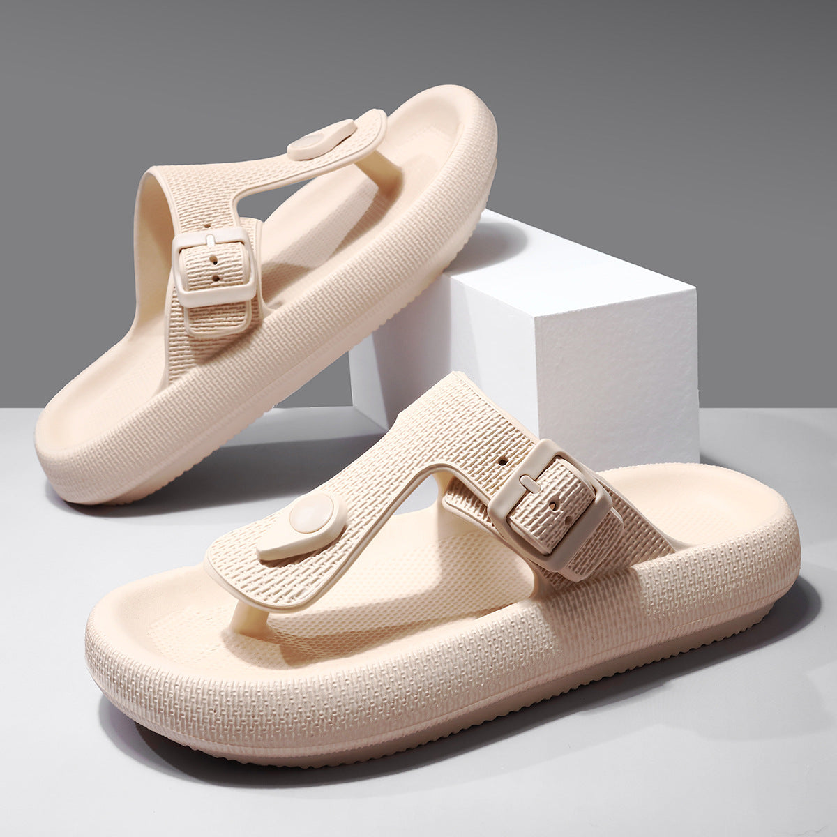 EVA spændeflip-flop mode skridsikre slip-on-sandaler udendørs dobbeltsidet strandsandal