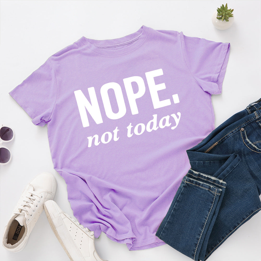 Women's Letter Loose Round Neck Short Sleeve T-Shirt