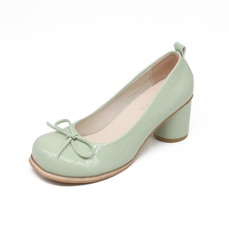 Women's Simple And Fashionable Shallow Bow High Heels
