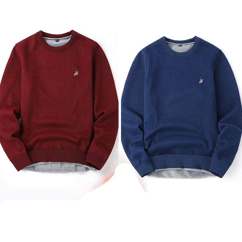 Sweater Mænd Efterår Og Vinter Plus Fløjl Fortykning Base