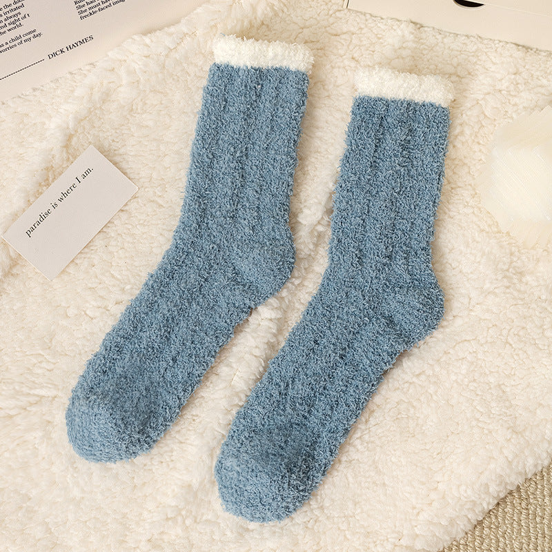 Coral Socks For Children In Autumn And Winter