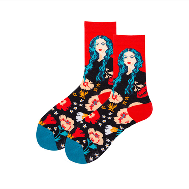 Personalized Tube Fashion Cute Illustration Pile Pile Of Socks