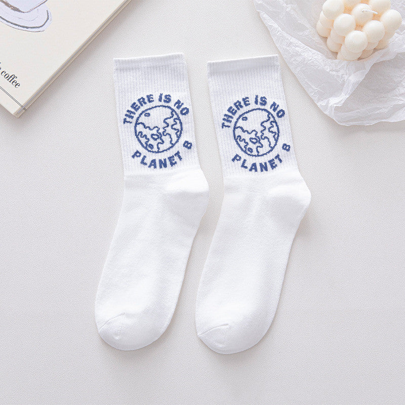 Japanese Women's New Breathable Sweat-absorbing Mid-tube Socks
