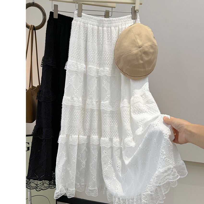 Lace Stitching Lace Hollow Cake Dress