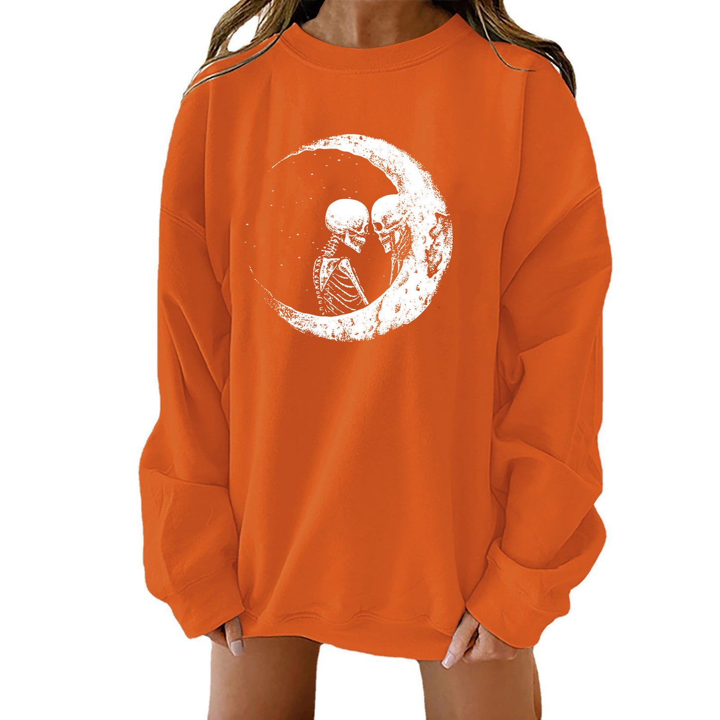 Halloween Kreativt Tema Tryk Løs Sweater