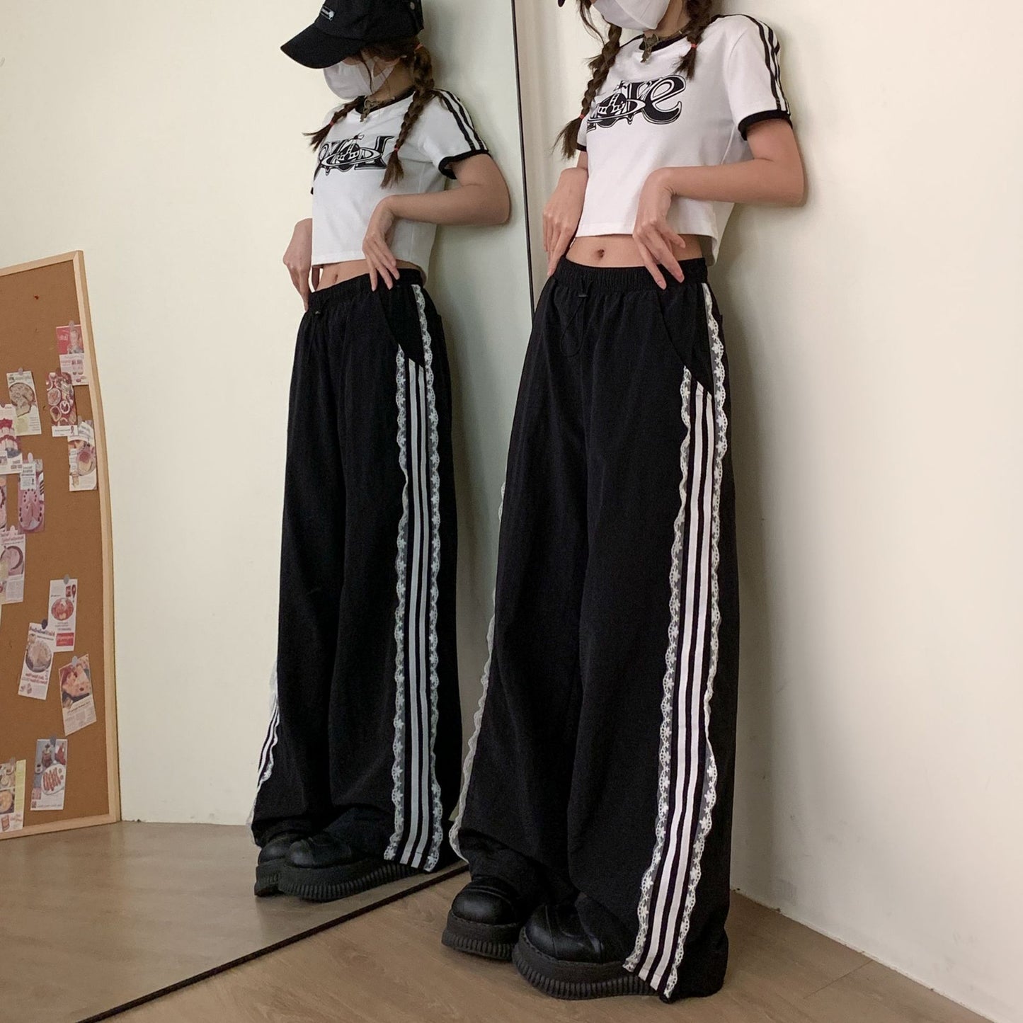 Edge Black Strip Sports Pants