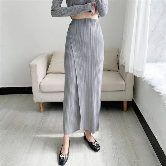 Straight Oblique Loose Slimming Casual Pleated Pants