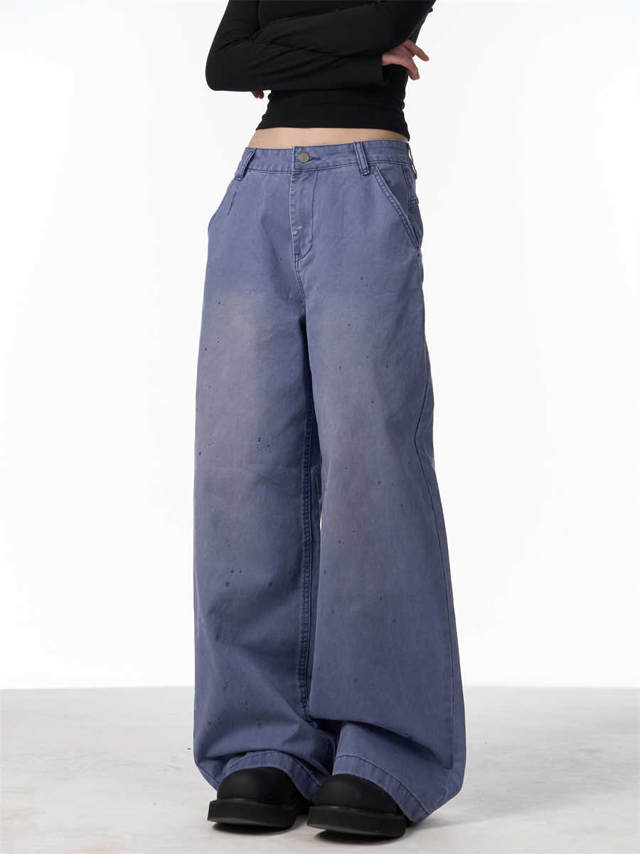 Retro Straight Cargo Pants Women's Loose Casual Wide-leg Pants