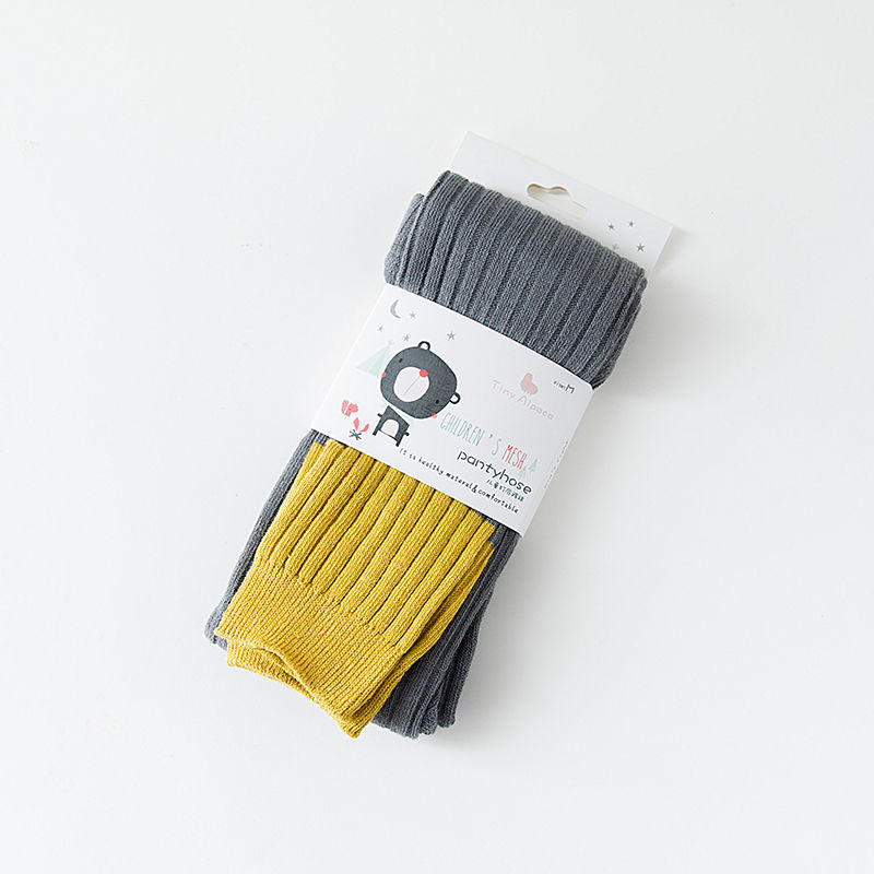 Children's Stitching Knit Socks Cropped Trousers Vertical Strips