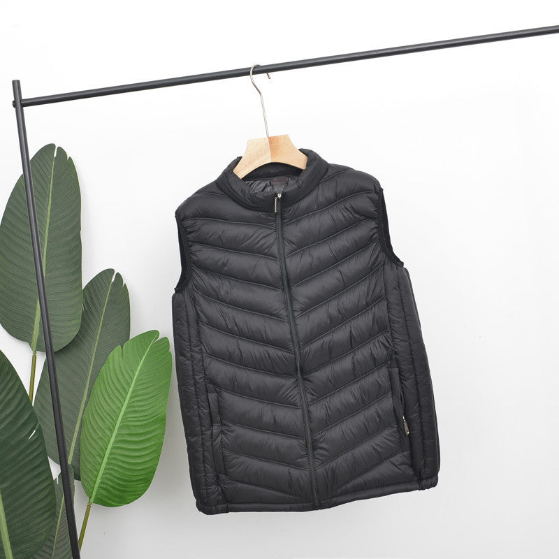 Down Cotton Men's Vest Stand Collar Waistcoat Warm Jacket
