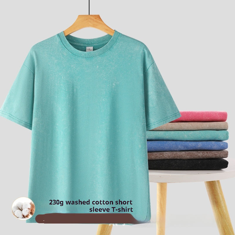 Washed Old Short-sleeved T-shirt For Men And Women