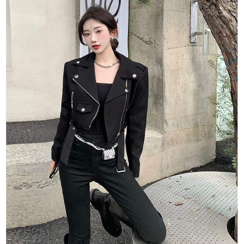 Casual Motorcycle Clothing Loose Retro Small Long-sleeved Top