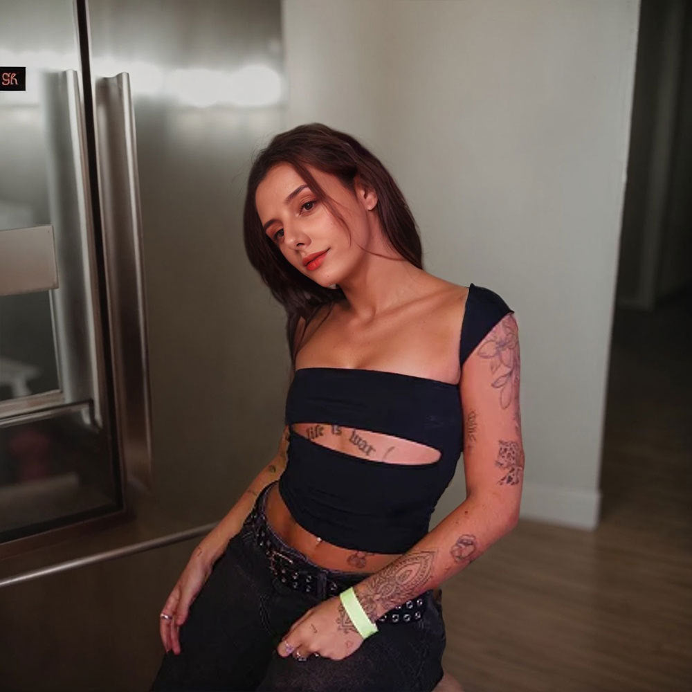 Kvinders forår og sommer nye amerikanske "Spicy Girl" sexede stil T-shirt, slim kort top