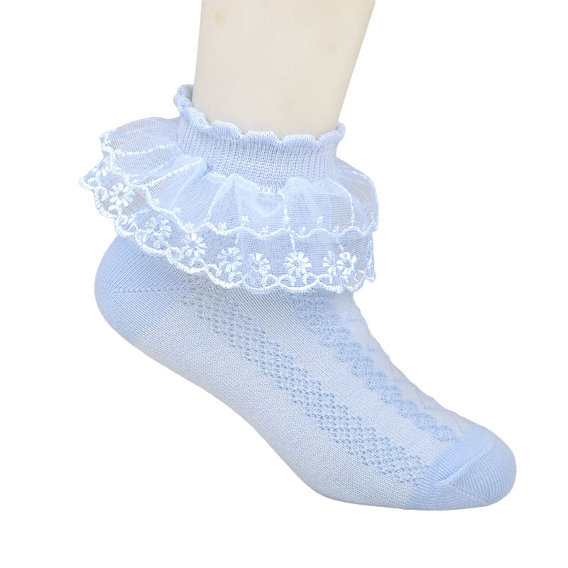 Children's Lace  White Latin Dance Socks