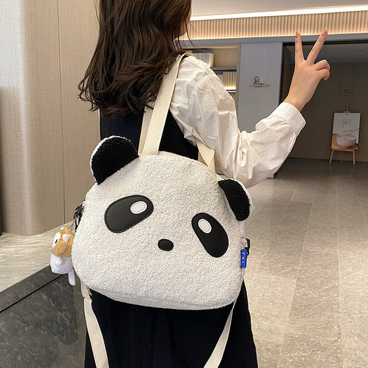 Lamb Hair Women's New Plush One-shoulder Cartoon Cute Messenger Bag