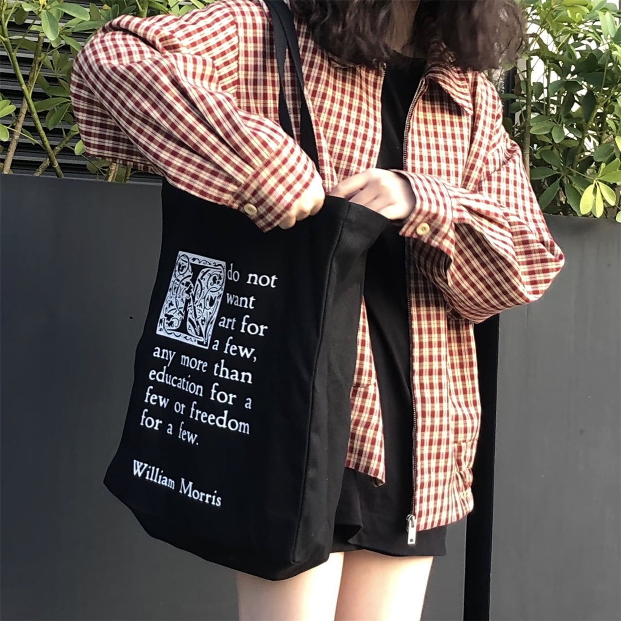 Black Canvas Bag, One-shoulder Large-capacity Female Literary Cloth Bag
