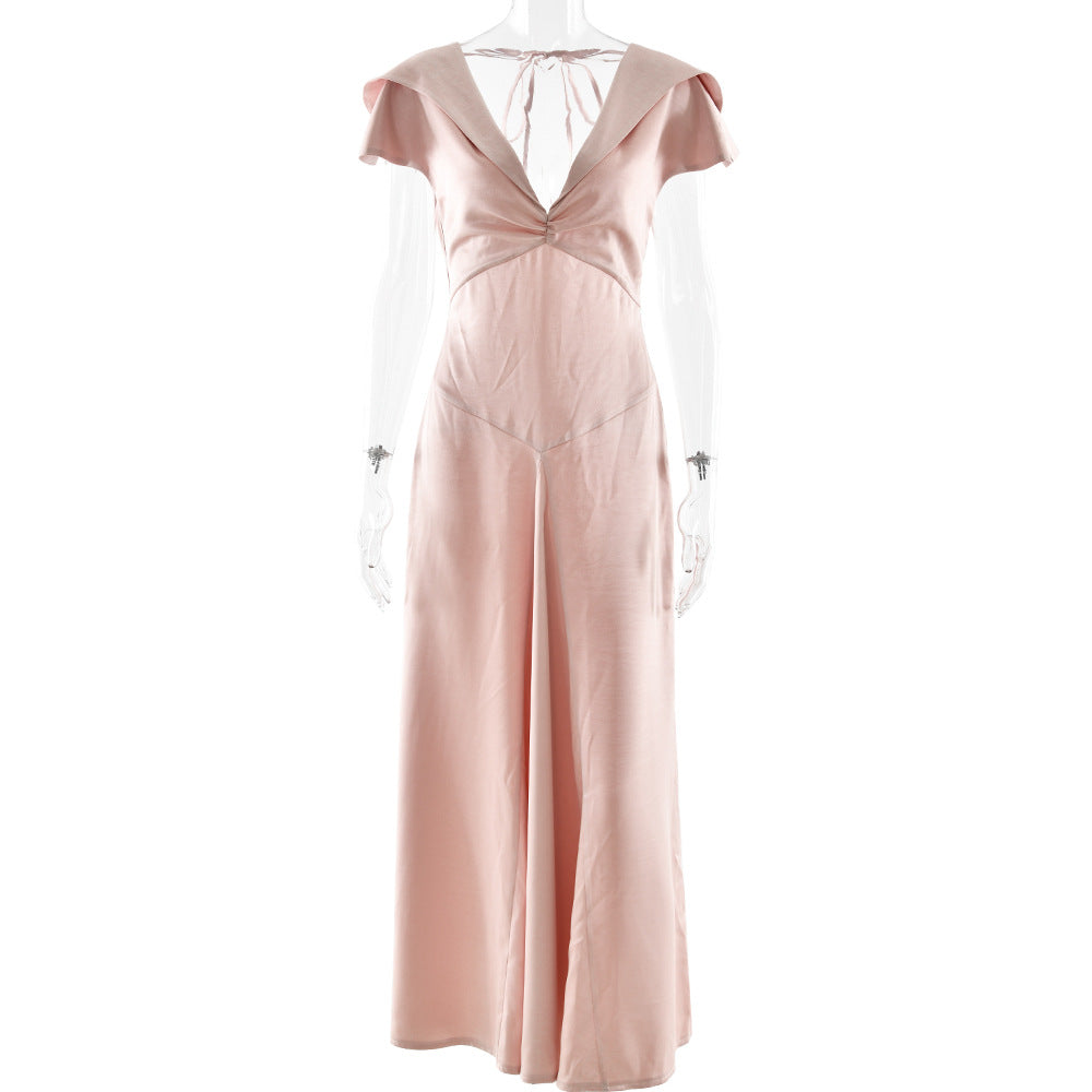 Womens Stylish And Sexy Backless Strap Dress