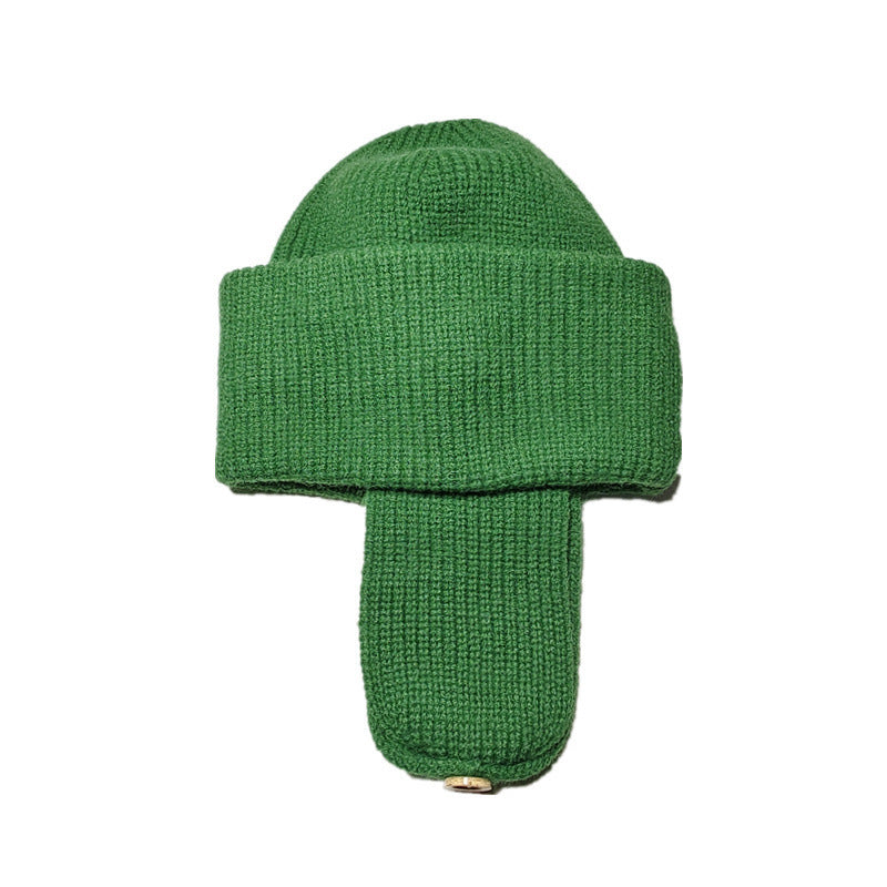 Women's Warm Ear Protection All-in-one Wool Hat