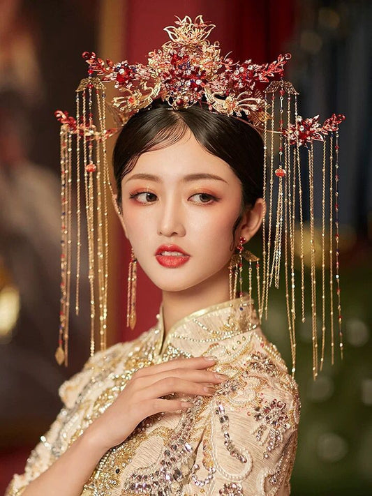 Ancient Costume Xiuhe Phoenix Crown Headdress