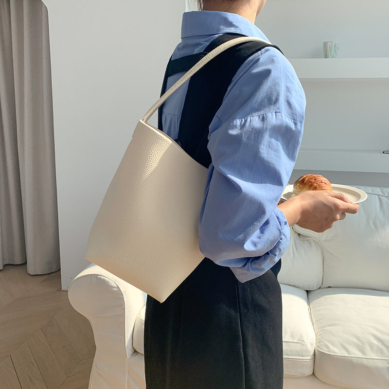 Single Shoulder Round Bag Women's Large Capacity Simple