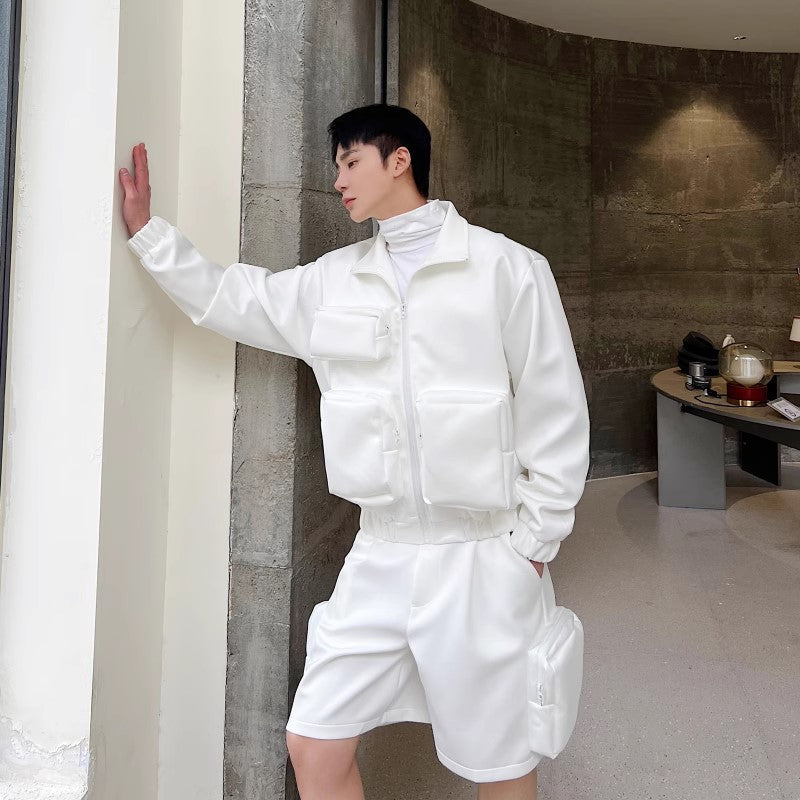 Designer Style Three-dimensional Large Pocket Profile Space Cotton Functional Workwear Jacket