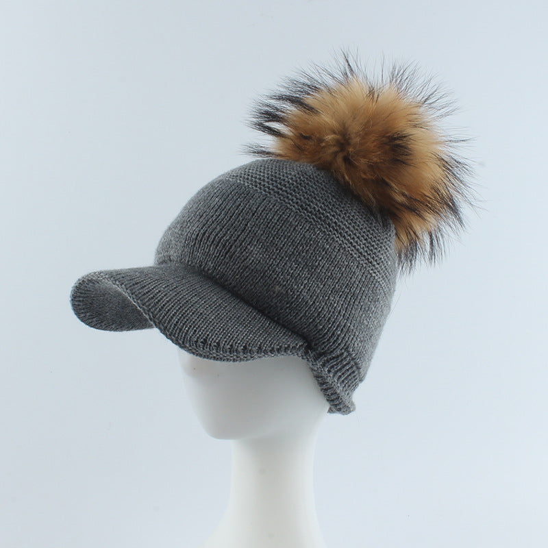 Autumn And Winter Plush Curved Brim Women's