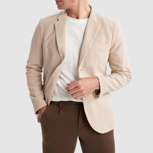 Business Casual Printed Double Button Suit Jacket