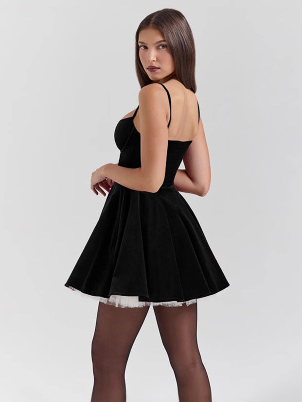 Retro-chic Sexy Backless Slip Dress