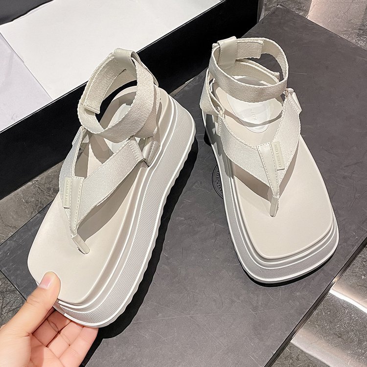 Heightening Platform Roman Slip On Thong Seaside Beach Shoes
