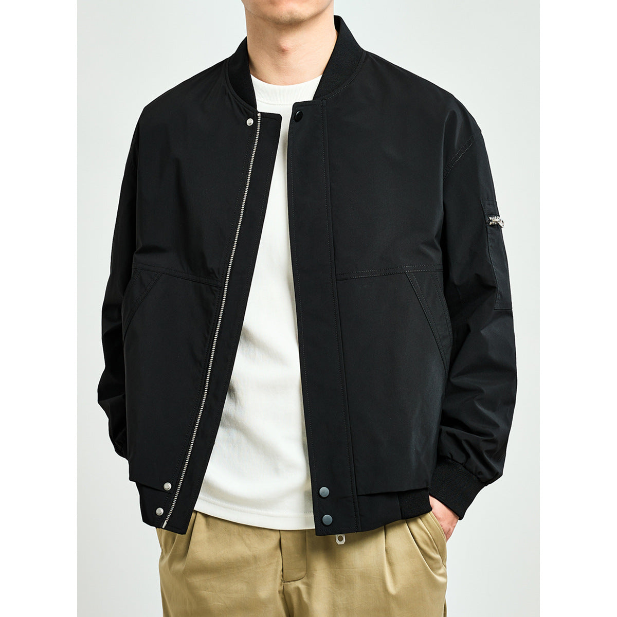 Spring Solid-Colored Mens Casual Jacket